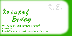 kristof erdey business card